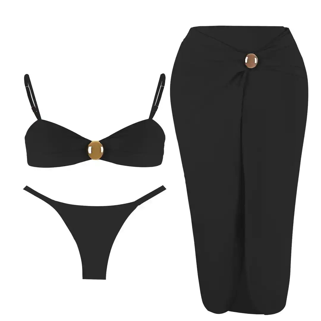 Conjunto Praia Vogue  –  Saia Longa e Biquíni Wear
