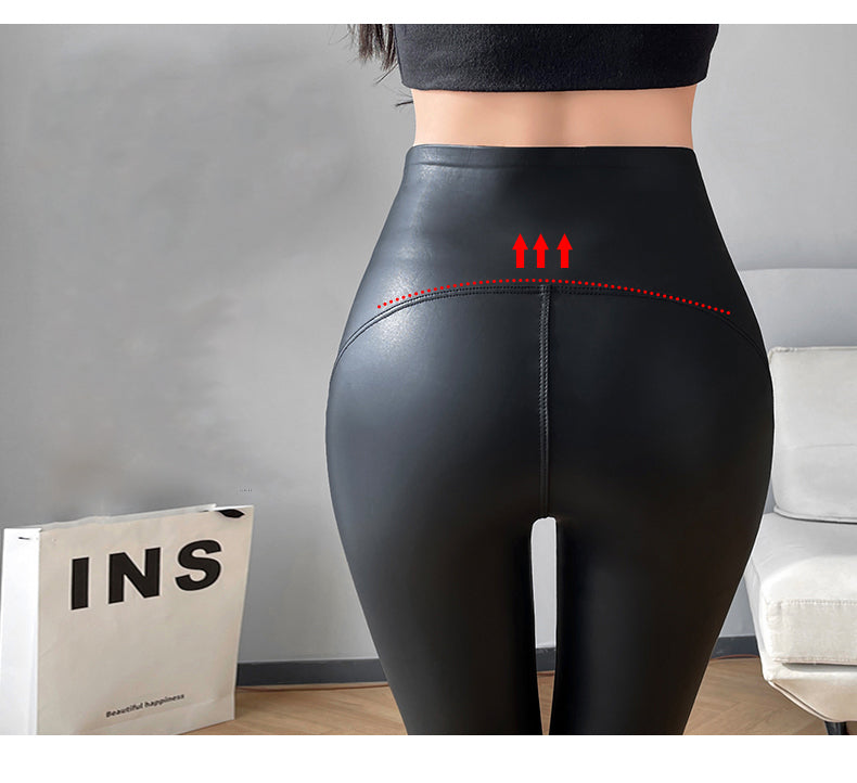 Calça Legging de Couro Sintético Fosco-Whisper
