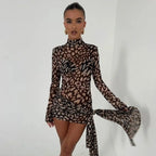 Vestido Mídi Leopardo animal print - Estilo evasê perfeito para festas