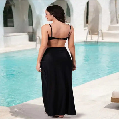 Conjunto Praia Vogue  –  Saia Longa e Biquíni Wear