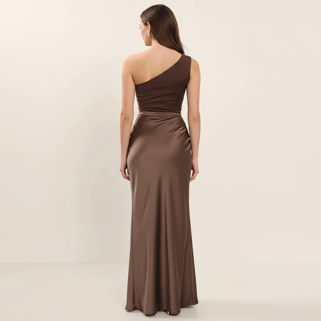 Vestido Glow Marrom - Costas