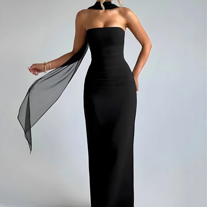 Vestido longo verde Deluxe - Elegância e sensualidade refinada
