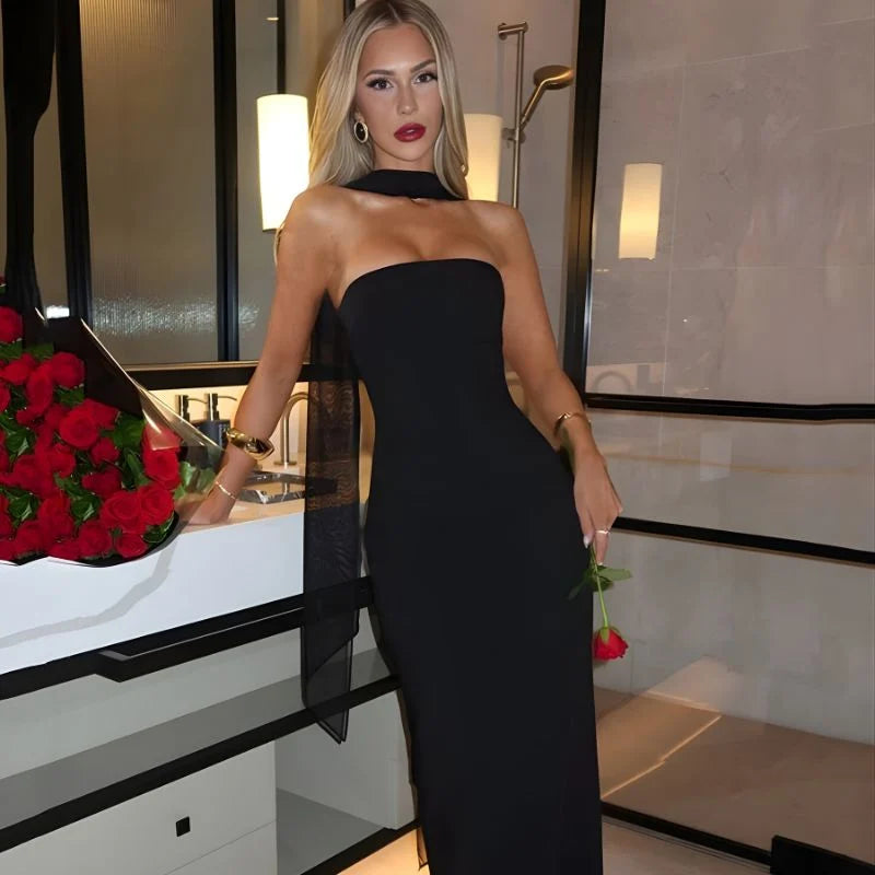 Vestido Longo Deluxe GiBoutique - Luxo discreto e glamour garantido