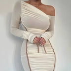Vestido longo bege Diamora - Estilo tubinho e sofisticação moderna

