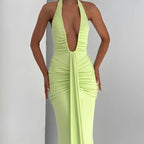 Vestido Longo Glam GiBoutique - Elegância em verde para festas e casamentos