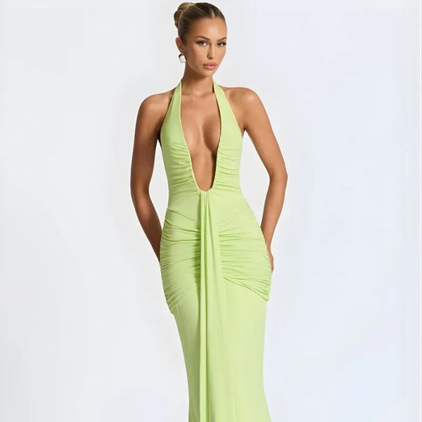 Vestido Longo Glam verde - Elegância e sofisticação para eventos especiais