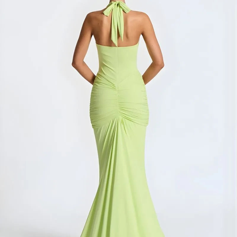 Vestido Glam verde feminino - Comprimento longo e caimento perfeito