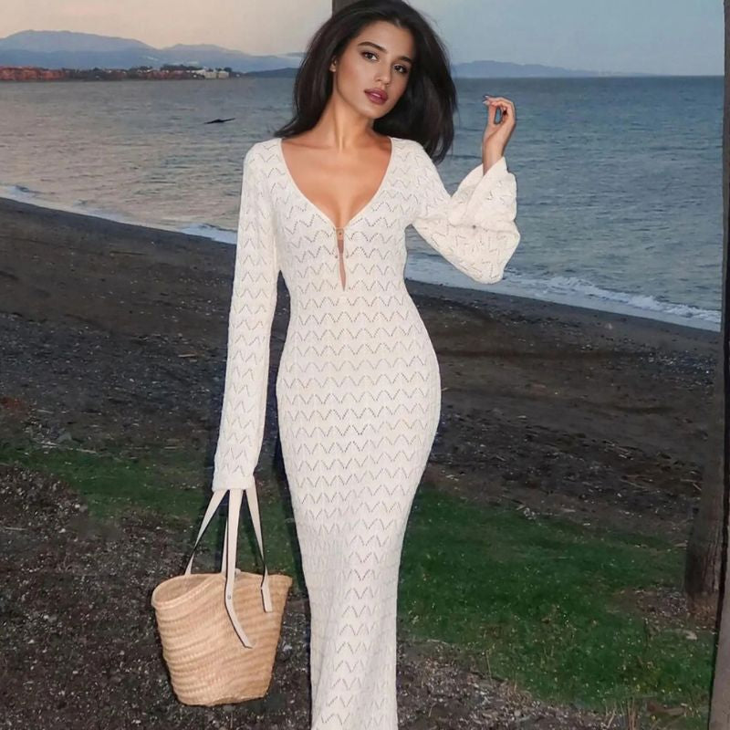 Vestido Longo de Renda Novel