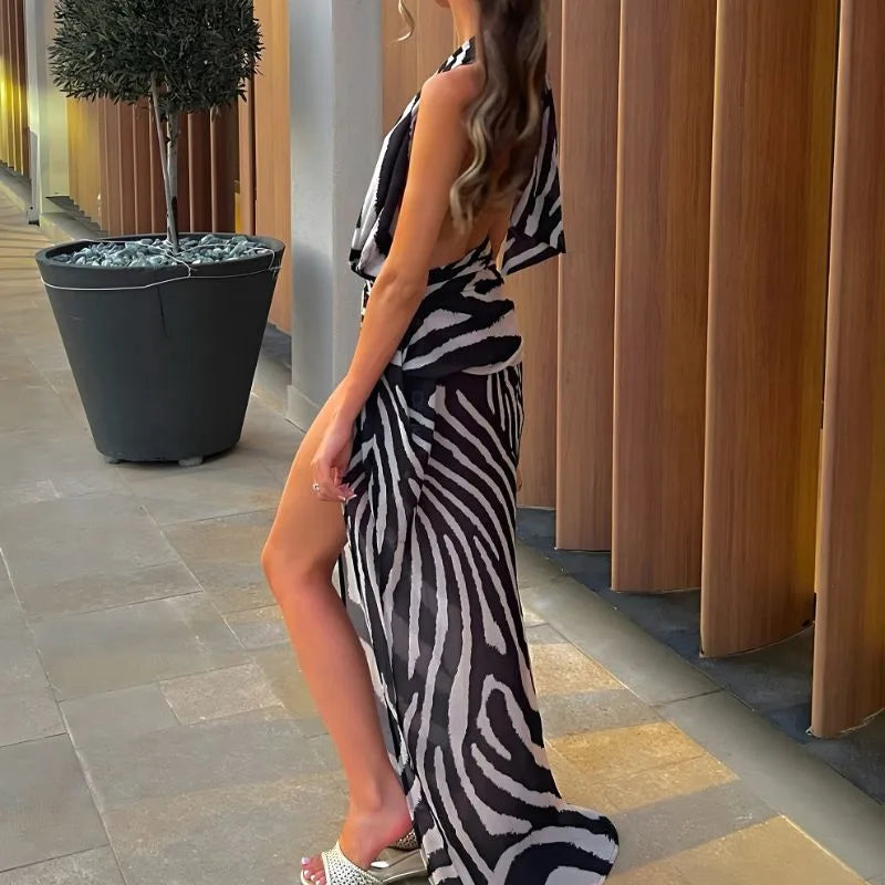 Vestido Longo Praia Zebra - GiBoutique