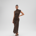 Vestido Midi Marrom Saphire - Quadrado